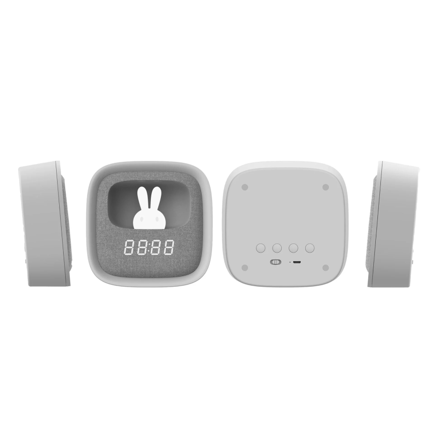 LED Himmennettävä pieni yölamppu herätyskellolla BUNNY LED/1,2W/5V 3000K