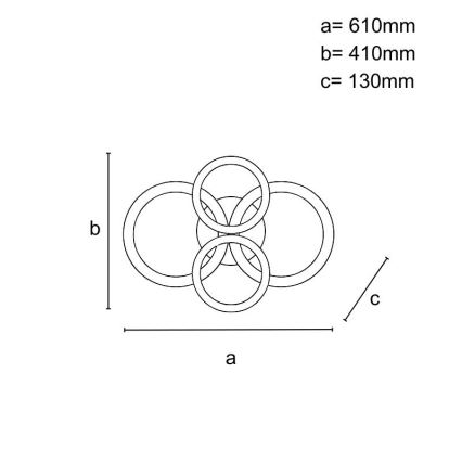 LED-himmennettävä pinta-asennettava kattokruunu LED/150W/230V 3000-6500K + kaukosäädin