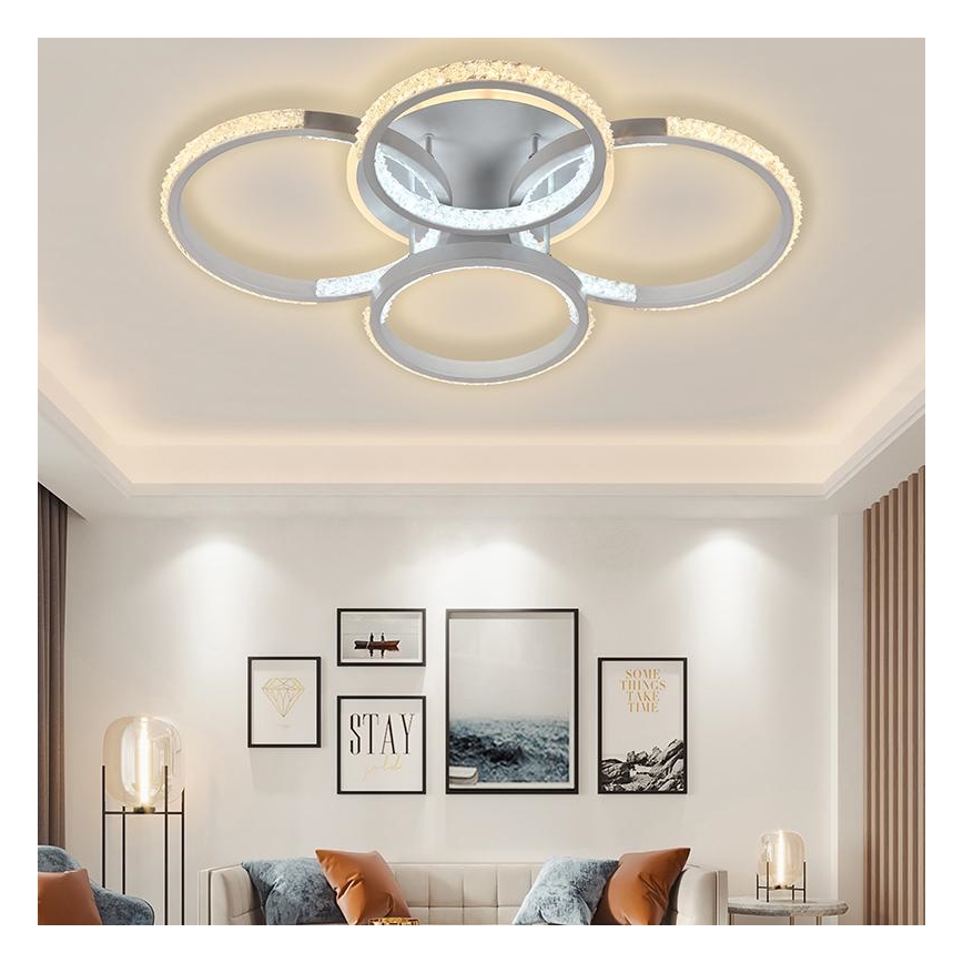 LED Himmennettävä pinta-asennettava kattokruunu LED/80W/230V 3000-6500K + kaukosäädin