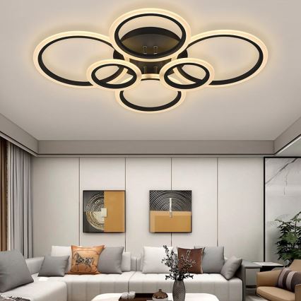 LED Himmennettävä pinta-asennettava kattokruunu LED/85W/230V 3000-6500K + kaukosäädin