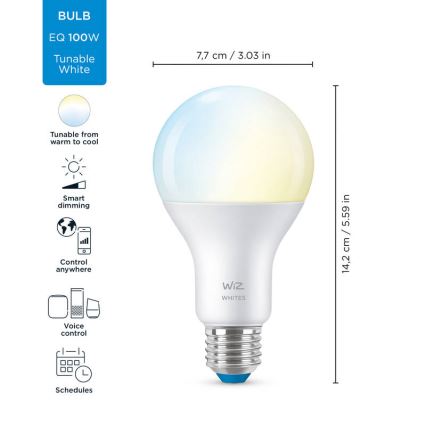 LED Himmennettävä polttimo A67 E27/13W/230V 2700-6500K CRI 90 Wi-Fi - WiZ