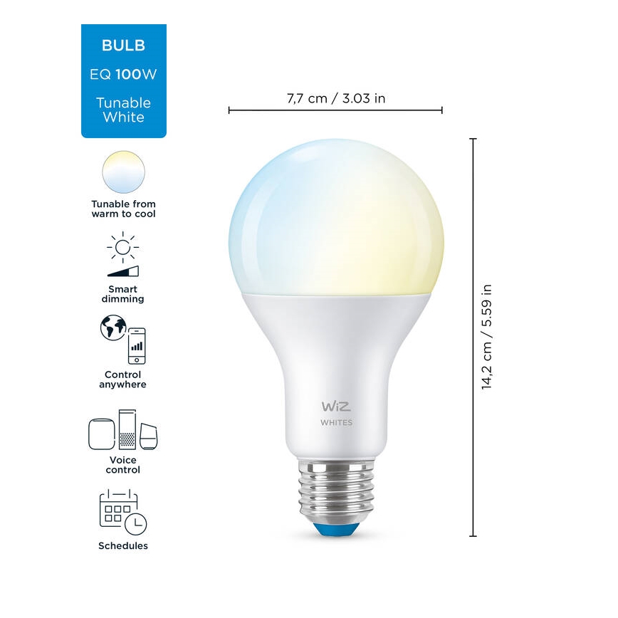 LED Himmennettävä polttimo A67 E27/13W/230V 2700-6500K CRI 90 Wi-Fi - WiZ