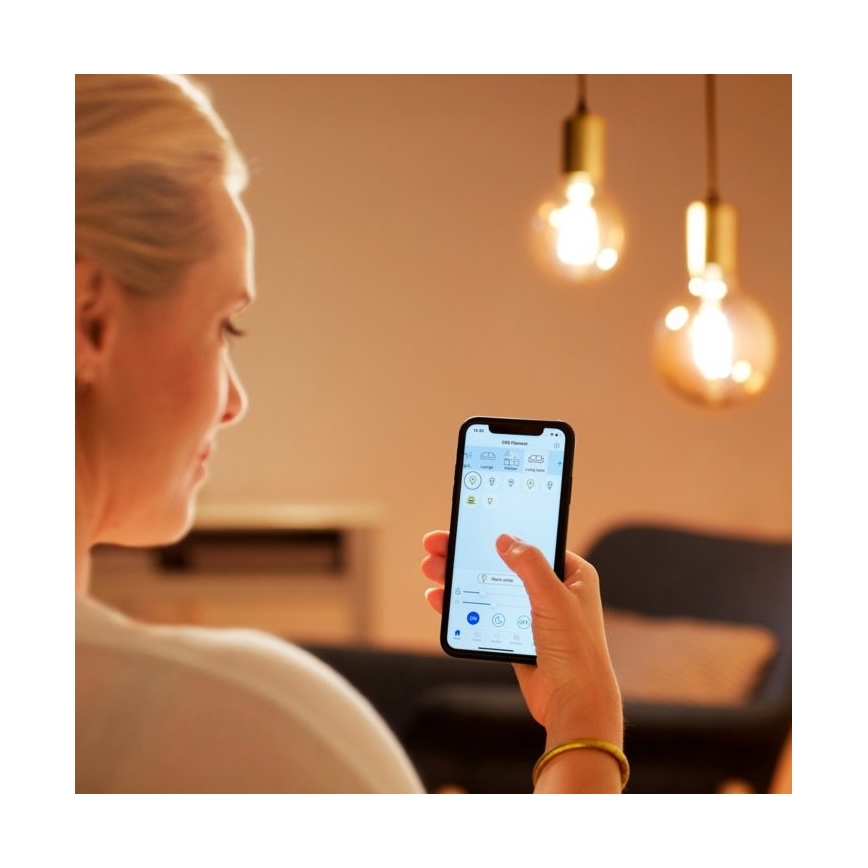 LED-himmennettävä polttimo FILAMENT C35 E14/4,9W/230V 2700-6500K CRI 90 Wi-Fi - WiZ