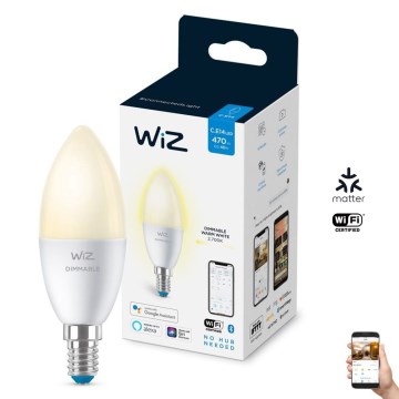 LED Himmennettävä polttimo C37 E14/4,9W/230V 2700K CRI 90 Wi-Fi - WiZ