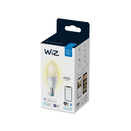 LED Himmennettävä polttimo C37 E14/4,9W/230V 2700K CRI 90 Wi-Fi - WiZ