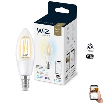 LED-himmennettävä polttimo FILAMENT C35 E14/4,9W/230V 2700-6500K CRI 90 Wi-Fi - WiZ