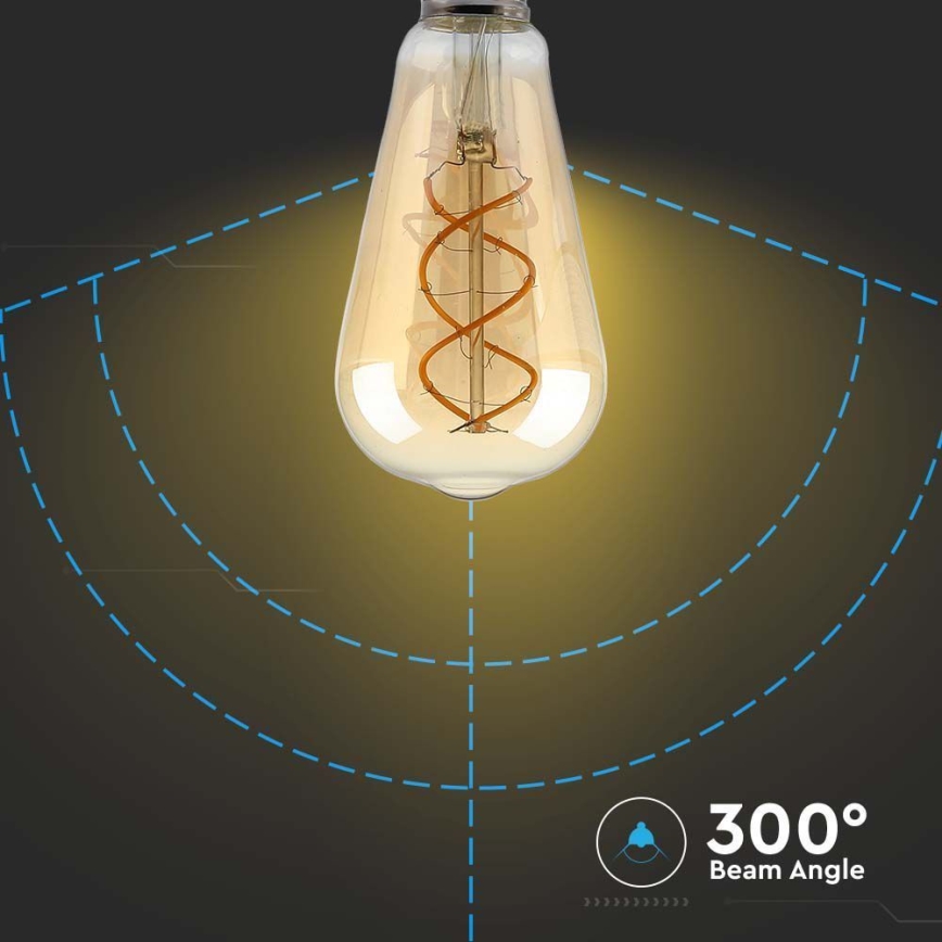 LED Himmennettävä polttimo FILAMENT ST64 E27/4,8W/230V 1800K
