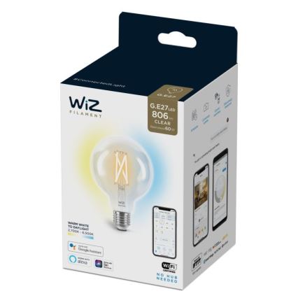 LED-himmennettävä polttimo FILAMENT G95 E27/6,7W/230V 2700-6500K CRI 90 Wi-Fi - WiZ