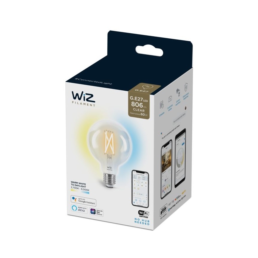 LED-himmennettävä polttimo FILAMENT G95 E27/6,7W/230V 2700-6500K CRI 90 Wi-Fi - WiZ