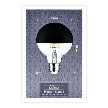 LED-himmennettävä polttimo peilipallokannalla GLOBE G95 E27/6,5W/230V 2700K musta - Paulmann 28676