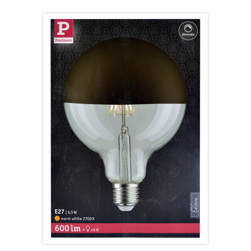 LED-himmennettävä polttimo peilipallokannalla G125 E27/6,5W/230V 2700K - Paulmann 28679