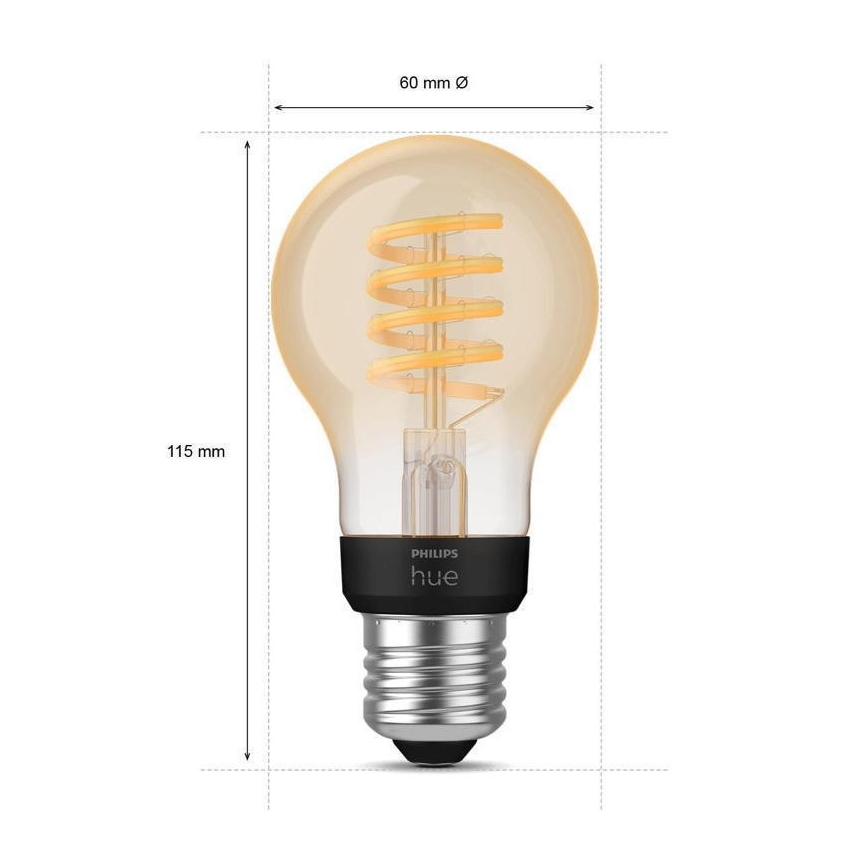 LED Himmennettävä polttimo Philips Hue WHITE AMBIANCE A60 E27/7W/230V 2200-4500K