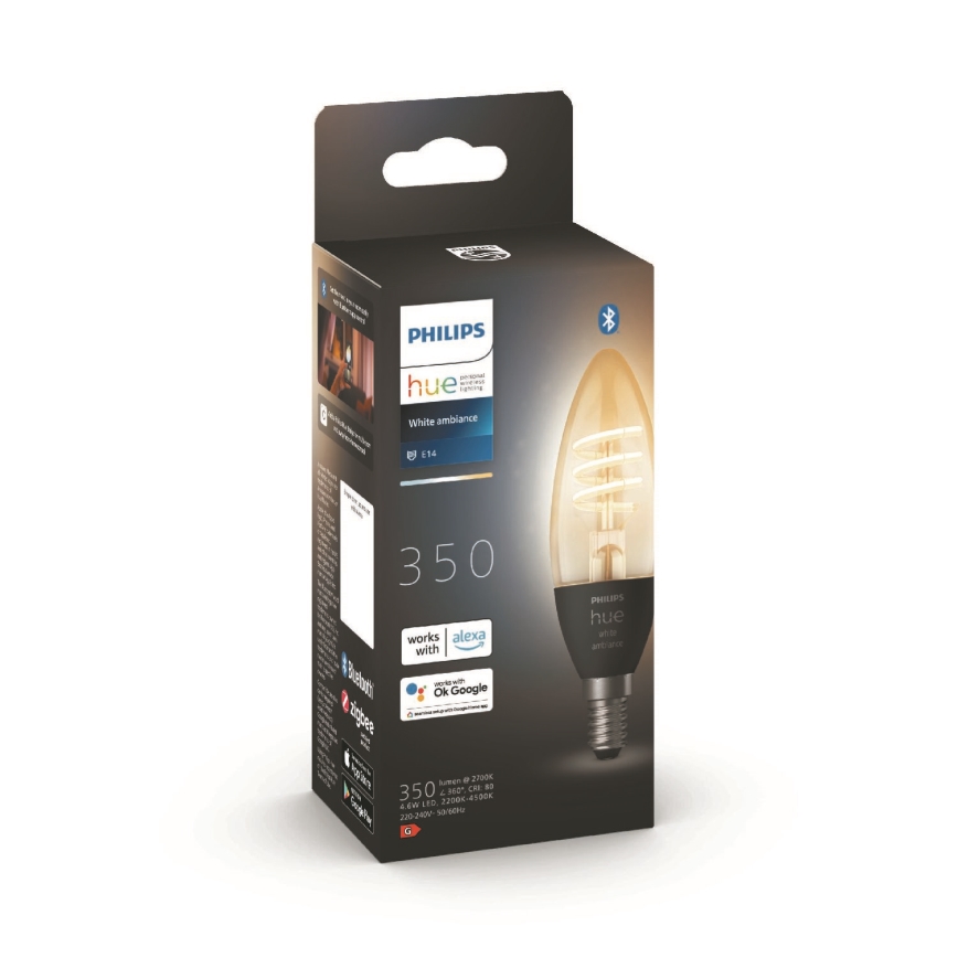 LED Himmennettävä polttimo Philips Hue WHITE AMBIANCE E14/4,6W/230V 2200-4500K