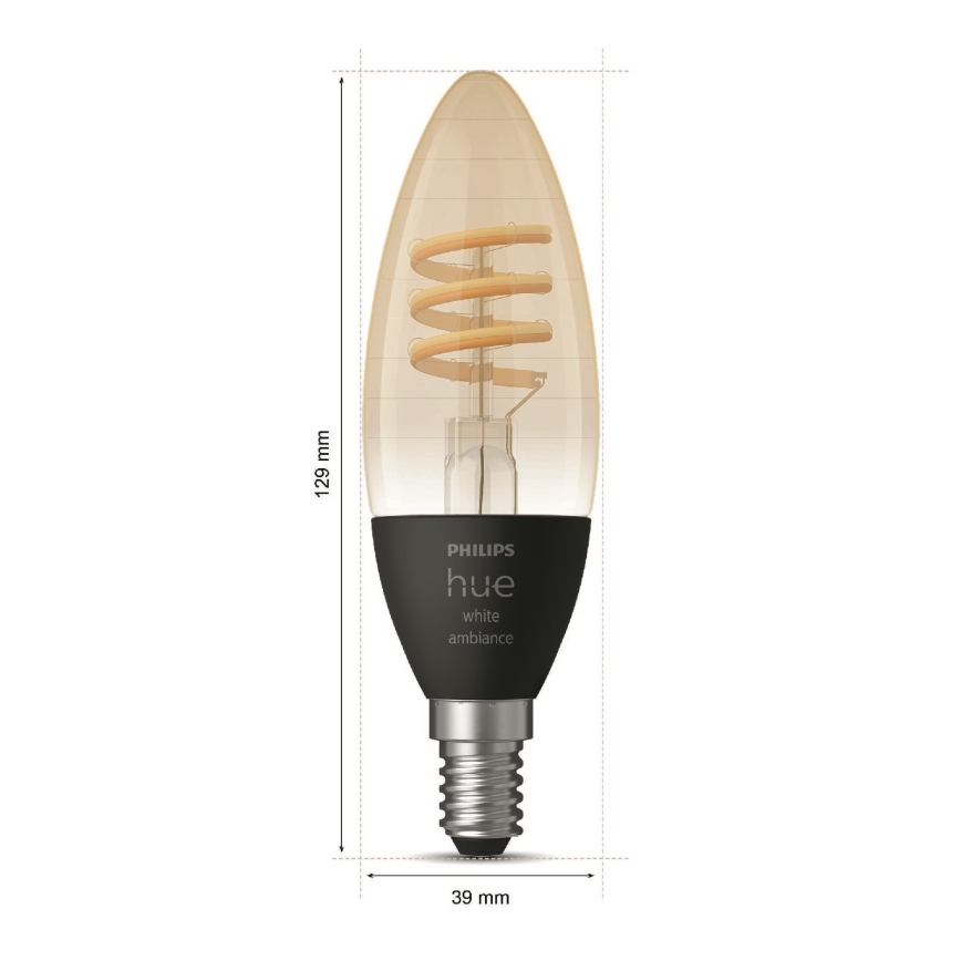 LED Himmennettävä polttimo Philips Hue WHITE AMBIANCE E14/4,6W/230V 2200-4500K