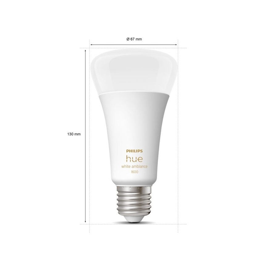 LED Himmennettävä polttimo Philips Hue WHITE AMBIANCE E27/13W/230V 2200-6500K