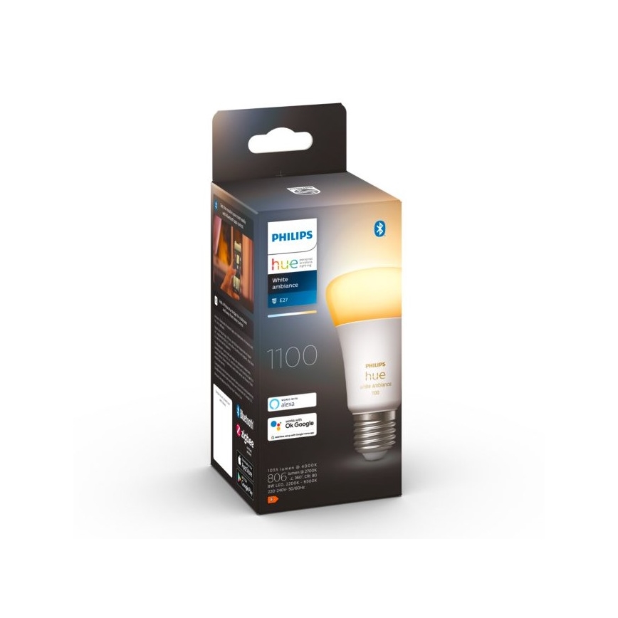 LED Himmennettävä polttimo Philips Hue WHITE AMBIANCE E27/8W/230V 2200-6500K