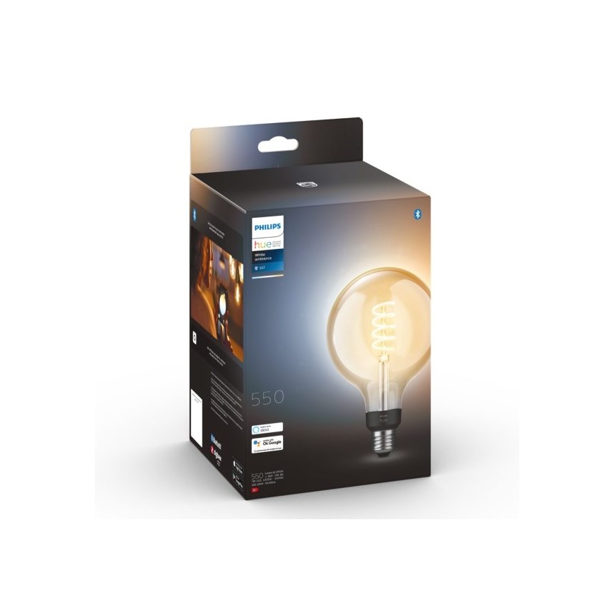 LED Himmennettävä polttimo Philips Hue WHITE AMBIANCE G125 E27/7W/230V 2200-4500K