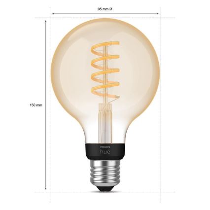 LED Himmennettävä polttimo Philips Hue WHITE AMBIANCE G93 E27/7W/230V 2200-4500K
