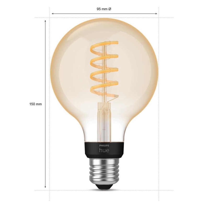 LED Himmennettävä polttimo Philips Hue WHITE AMBIANCE G93 E27/7W/230V 2200-4500K