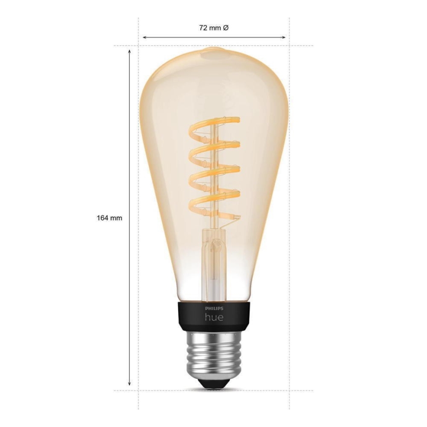 LED Himmennettävä polttimo Philips Hue WHITE AMBIANCE ST72 E27/7W/230V 2200-4500K