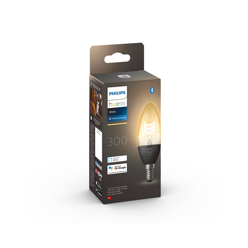 LED Himmennettävä polttimo Philips Hue WHITE FILAMENT E14/4,5W/230V 2100K
