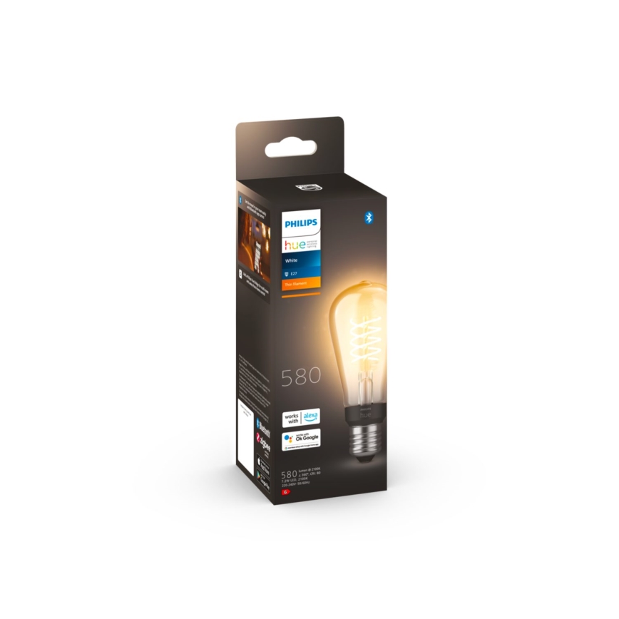 LED Himmennettävä polttimo Philips Hue WHITE FILAMENT ST64 E27/7W/230V 2100K
