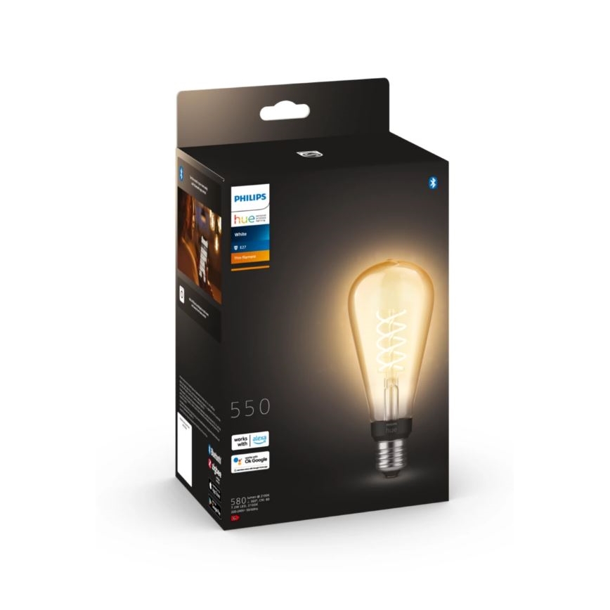LED Himmennettävä polttimo Philips Hue WHITE FILAMENT ST72 E27/7W/230V 2100K