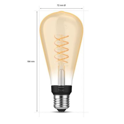 LED Himmennettävä polttimo Philips Hue WHITE FILAMENT ST72 E27/7W/230V 2100K