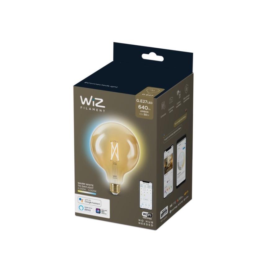 LED Himmennettävä polttimo VINTAGE FILAMENT G125 E27/6,7W/230V 2000-5000K CRI 90 Wi-Fi - WiZ