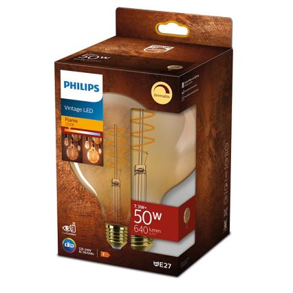 LED Himmennettävä polttimo VINTAGE Philips E27/7,3W/230V 2200K