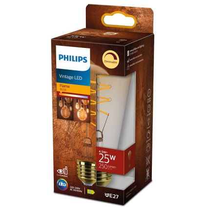 LED Himmennettävä polttimo VINTAGE Philips ST64 E27/4,5W/230V 1800K