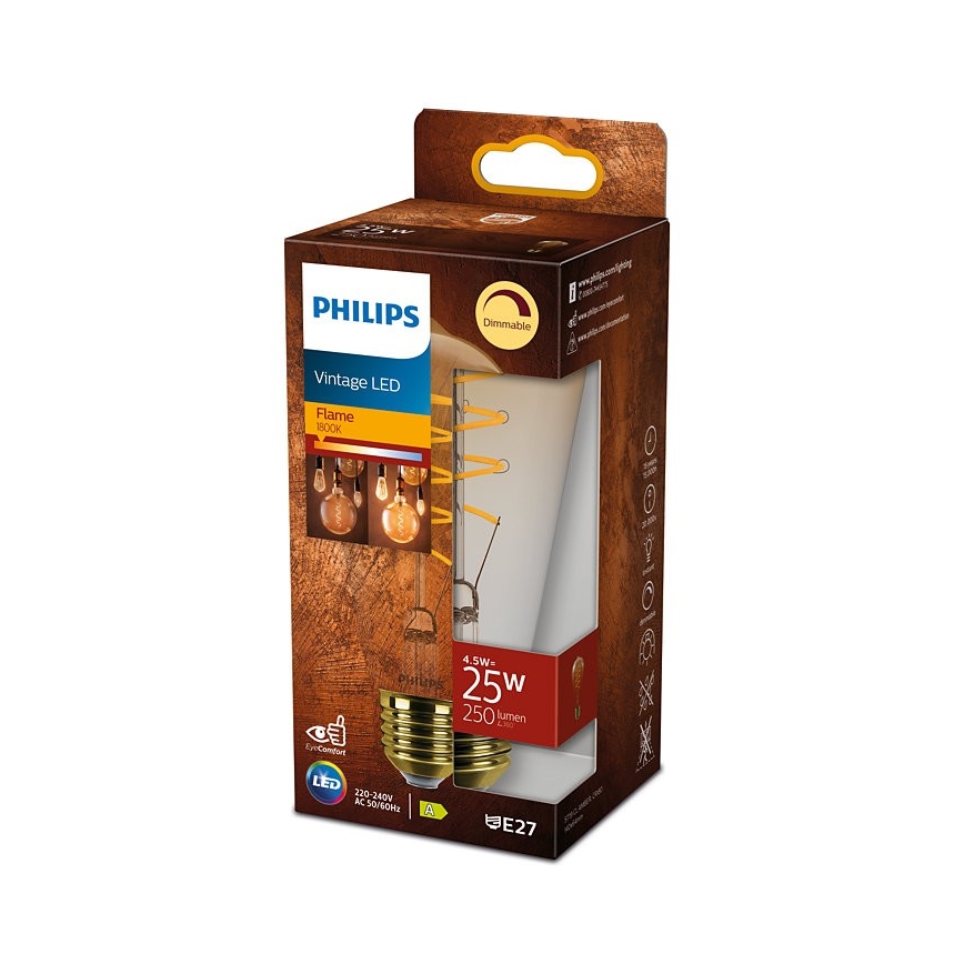 LED Himmennettävä polttimo VINTAGE Philips ST64 E27/4,5W/230V 1800K