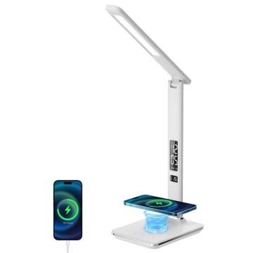 LED Himmennettävä pöytävalaisin langattomalla latauksella LED/8,5W/230V valkoinen
