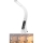 LED Himmennettävä pöytävalaisin näytöllä LEATHER LED/7W/230V valkoinen