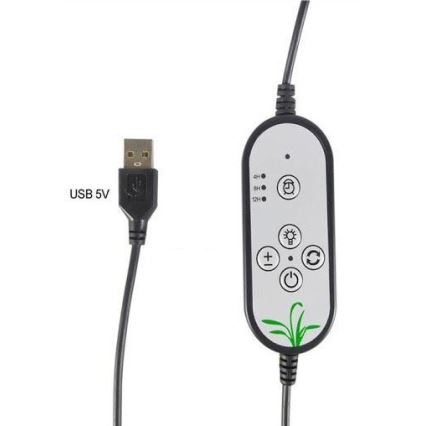 LED Himmennettävä pöytävalaisin pidikkeellä kasvien kasvattamiseen LED/12W/5V