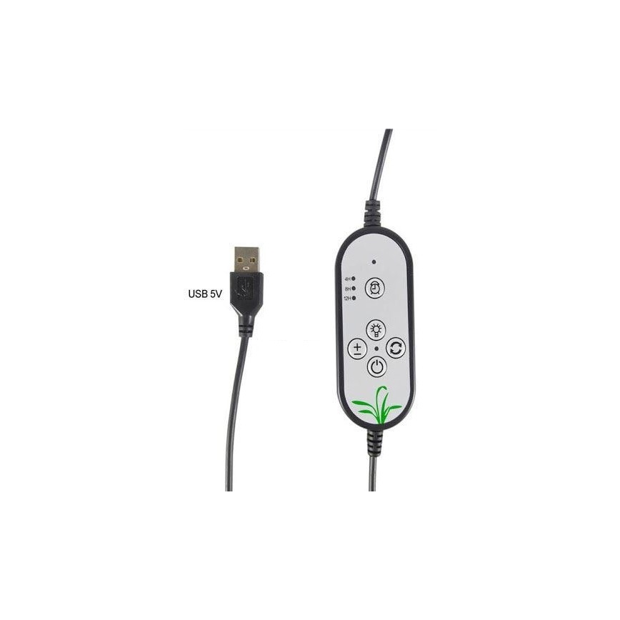 LED Himmennettävä pöytävalaisin pidikkeellä kasvien kasvattamiseen LED/12W/5V