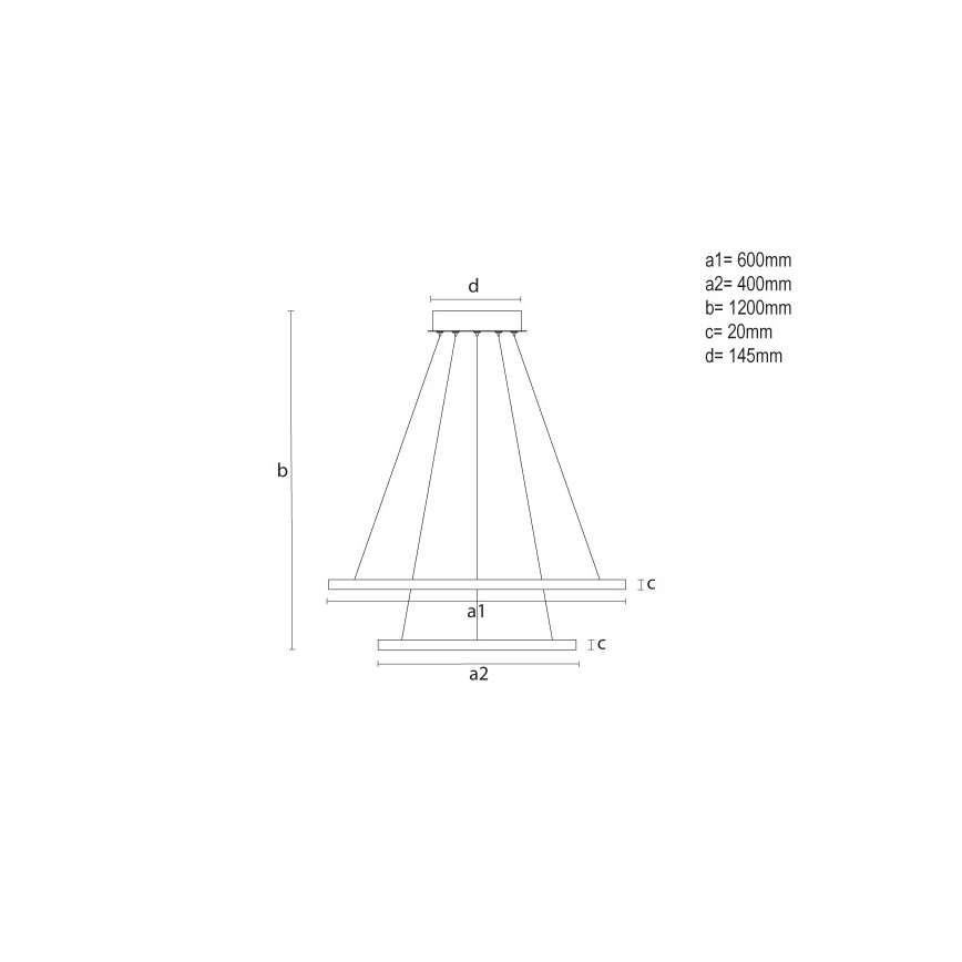 LED-himmennettävä riippuvalaisin vaijerilla LED/55W/230V 3000-6500K halkaisija 60 cm + kaukosäädin
