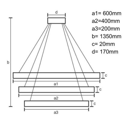 LED Himmennettävä riippuvalaisin LED/90W/230V 3000-6500K + kaukosäädin