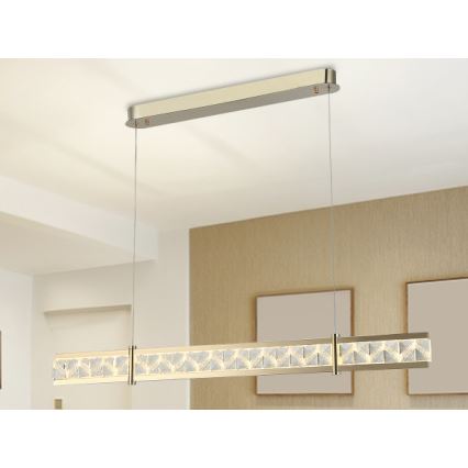 LED Himennettävä kristallikruunu vaijerilla ENRIQUE LED/20W//230V 3000-6000K + kaukosäädin