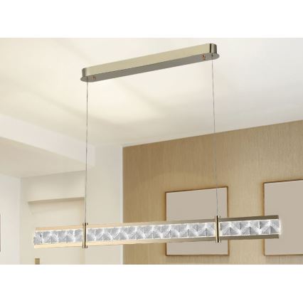 LED Himennettävä kristallikruunu vaijerilla ENRIQUE LED/20W//230V 3000-6000K + kaukosäädin
