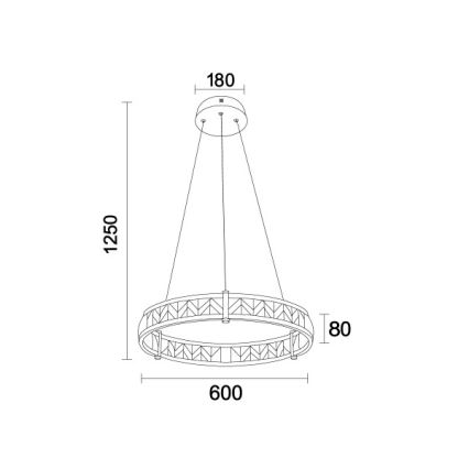 Himmennettävä LED-kristallikruunu vaijerilla ENRIQUE LED/40W//230V 3000-6000K halkaisija 60 cm + kaukosäädin