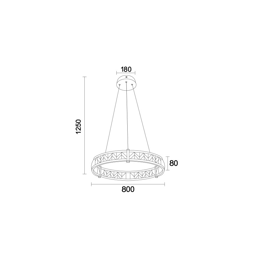 LED-himmennettävä kristallikruunu vaijerilla ENRIQUE LED/55W//230V 3000-6000K halkaisija 80 cm + kaukosäädin