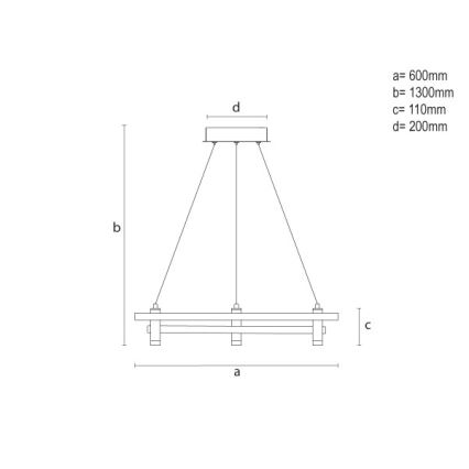 LED-himennettävä riippuvalaisin vaijerilla LED/100W/230V 3000–6500K halkaisija 60 cm + kaukosäädin