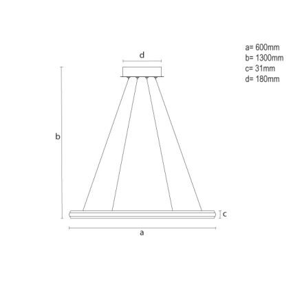 LED-himennettävä riippuvalaisin vaijerilla LED/55W/230V 3000-6500K halkaisija 60 cm + kaukosäädin