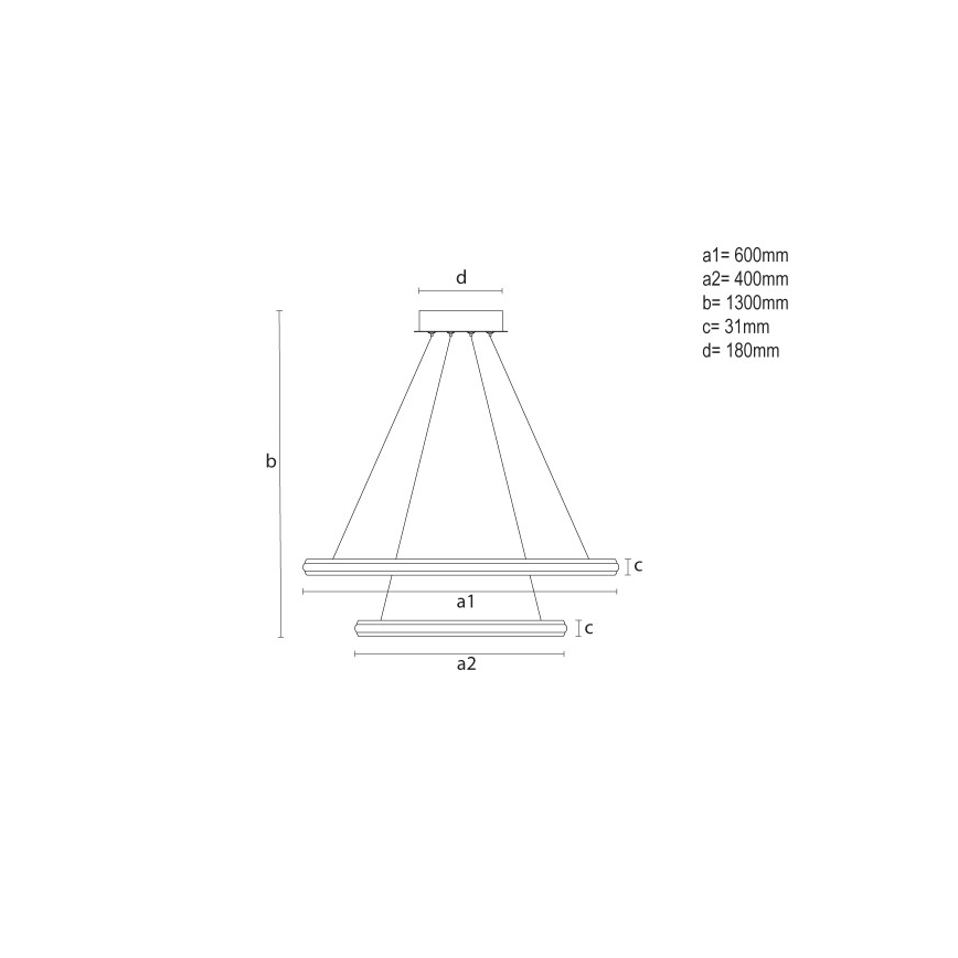 LED-himmennettävä riippuvalaisin vaijerilla LED/90W/230V 3000-6500K halkaisija 60 cm + kaukosäädin
