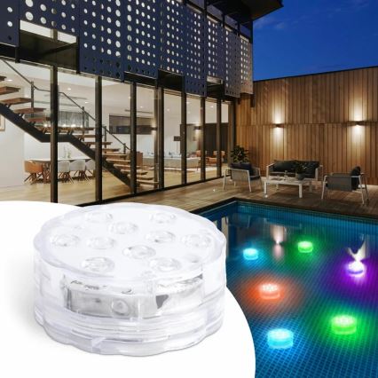 LED Himmennettävä uima-allasvalaistus LED/3xAAA IP68 + kaukosäädin