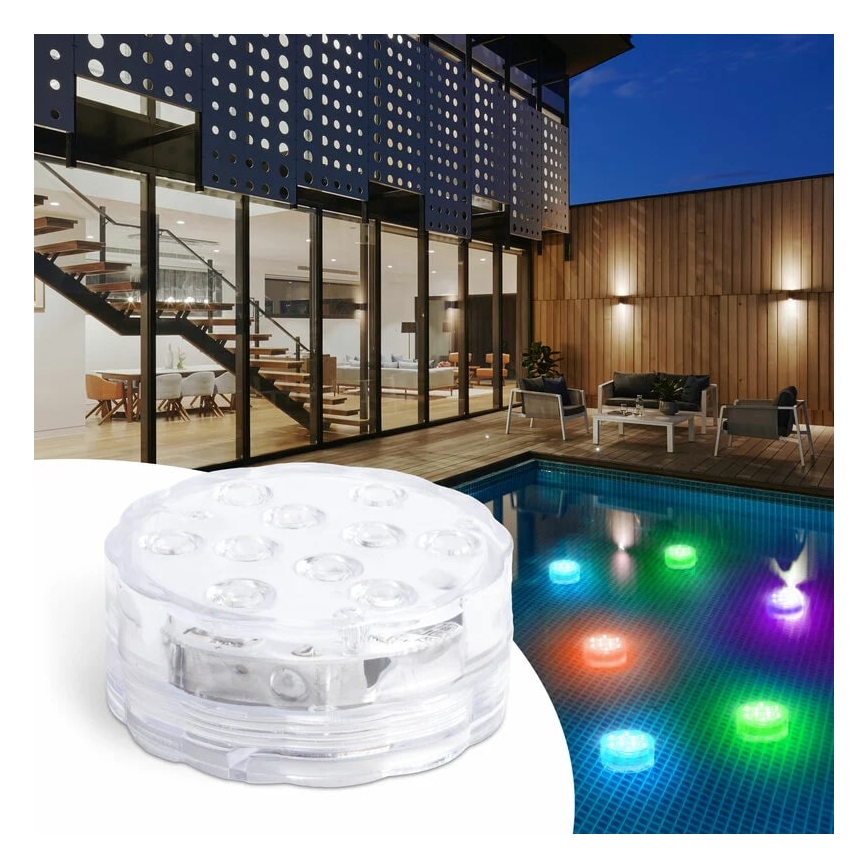LED Himmennettävä uima-allasvalaistus LED/3xAAA IP68 + kaukosäädin