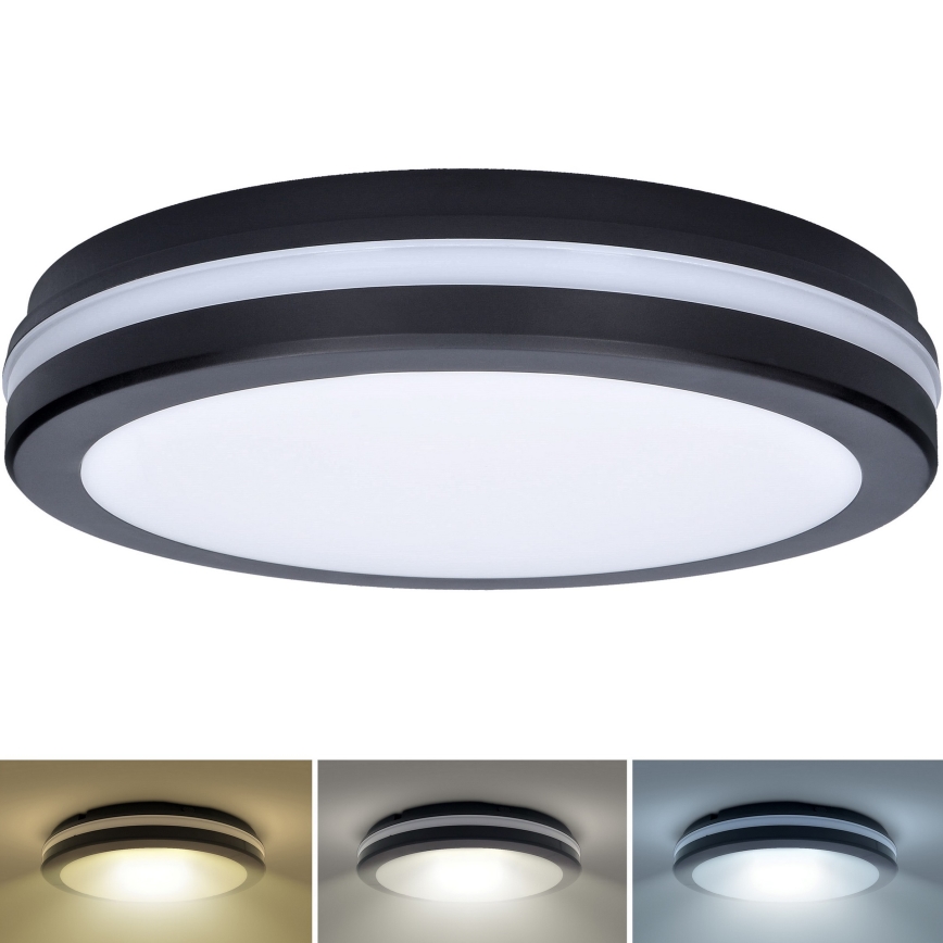 LED Himmennettävä ulko katto kevyt LED/18W/22W/26W/230V 3000/4000/6500K IP65 musta