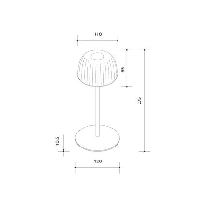 LED Himmennettävä ulko ladattava pöytävalaisin VIVIEN LED/3W/5V 2700K 1600 mAh IP54 musta