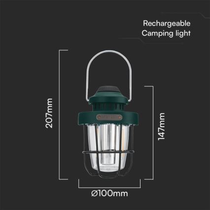 LED Himmennettävä ulko pendant rechargeable kevyt LED/5W/5V 2700-6500K IP44